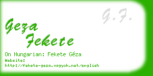 geza fekete business card
