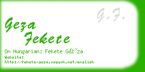 geza fekete business card